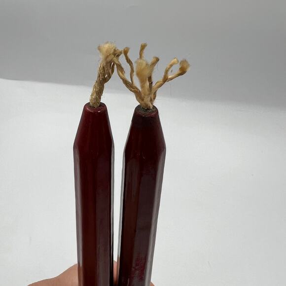 Vintage Carved Painted Glazed Wooden Painted Red Gold Decorative Candle Sticks - Picture 8 of 8